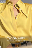 Vintage Satin Silk Women Shirt Turn Down Collar Woman Loose Blouse White Long Sleeve Shirts Blusas Office Lady Tops