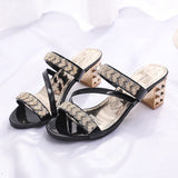 Heel Fish Mouth Sandals Woman With Water Drill Outside Wearing Large Size Sexy Female Round Head And Cold Slippers Outside Wearing