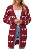 And Winter New Valentine's Day V Word Love Lasce Knitted Cardigan Coat Sweater