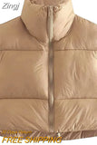 Women's Winter Crop Vest Zip Up Stand Collar Sleeveless Cropped Puffer Vest Lightweight Padded Gilet Warm