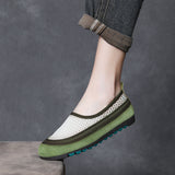 Layer Of Cowhers Retro Breathable Net Bean Shoes Women Spring And Summer New One Foot Pedal Comfortable Flat Sole Leisure Single