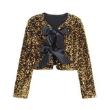 Explosive Women's Two-Color Bow Tie With Sel Dress