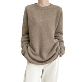 Thicker And Increase Imitation Water Marinade Sweater Women 2025 New Autumn And Winter Round Collar Collar Tiling Lazy Wind Long-Sleeved Knitting