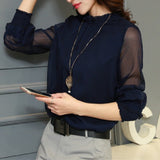 Spring And Summer New Lace Chiffon Coat Large Size Women's Mesh Yarn Leaf Side Long-Sleeved Bottom Shirt