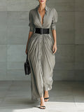 2025 Spring/Autumn Festival New Fashion Tender Buckle Shirt Dress With