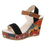 2025 Spring And Summer New Loose Pastry Slope Sandals Women's One-Character Buckle With Thick-Soled Fashion
