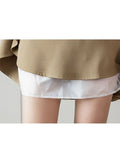 Women Ruched Vintage Skirt Elegant French Casual High Waist Streetwear Office Ladies Trumpet Female Party Court Skirt