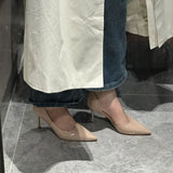Version ~ Nude High-Heeled Shoes Design Temperament Patent Leather Side Of The Air Red Single Shoes Female Fine