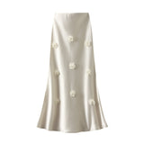 Style Three-Dimensional Flower Long Skirt Summer New Set Of Thin Skirt Long Dress