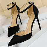 Shoes Hollow Out Woman Pumps High Heels Sexy Party Shoes Silk Ladies Shoes Pointed Toe Heeled Shoes 2021 Female