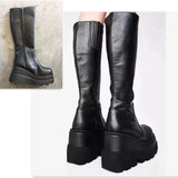 And Winter New Long-Sleet Women's Boots Wish Large-Size Thick-Bottomed Cake Round Head Martin Boots Women's Locomotive