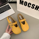 Jane's First Half Slippers Women Wear Half-Dragging 2025 Color Soft Flat Soles Pedaling Muller Shoes