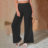 Beautiful Elastic Trousers Linen Casual