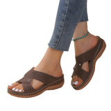 New Cool Drag Female Explosion Slope With Lady Large-Size Slippers Mother Shoes Roman Style