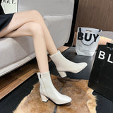 Version Of The British Wind Plus Short Sleeker Boots Woman's Head Thick And Side Zipper Round Head Martin Boots