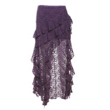 New Women's Dress Of Autumn 2024 Unique Design Black Lace Wave Rfolded Half-Body