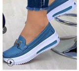 Autumn 2025 Thick Bottom Round Head Solid Color Women 40-43PU Light-Mouthed Women's Flat-Soled Single