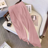 Zingj Wide Leg Pants Women's Pants Spring And Autumn 2024 New High Waist Hanging Feeling Straight Tube Advanced Sense Show Thin Pink Pants