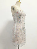 Small Design Dress Women 2025 Summer New Fashion Trend Stud Drill Mesh Yarn Short Sling