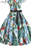 Party Dress Women Elegant Short Sleeve Floral Print Vintage Dresses Robe Femme Summer New Midi Bodycon