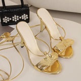 Sandals High-End European Windy Large-Size Show Water Drill Rome With Beautiful High