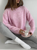 Short Gray Jacket Sweater For The Autumn And Winter 2025 Loose Long-Haired Alpaca Collar Knitted