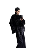 Cloud Stone Fox Thick Warm Bat Sleeve Fur One-Piece Shawl Woman Lazy Smooth And Environmentally Friendly