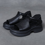 Head-Level Cower Hand-Bag Root Magic Stick Thick Soles Ultra-Light Sandals Summer Ladies Hollow Pine Pastry