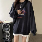 Zingj Fire Round Collar Hoodie Women Autumn 2023 New Korean Version Of The Cap Thin Coat Students Loose Clothes