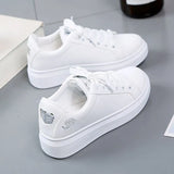 White Shoes Spring Shoes 2025 New Women's Shoes Korean Version Of Spring Shoes Students Casual Spring And Autumn Flat Bottom Lace Single