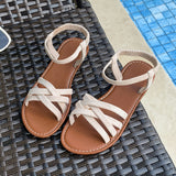 Roman Sandals Women 2025 Summer New Wearing Fashion Anti-Slip Woven Beach Cool