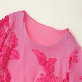 New Three-Dimensional Platt Flower Horn Sleeves Solid Long-Sleeved