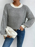 And Autumn Threaded Round-Neck Sweater Women's Jasmine Vertical Casual Knitting
