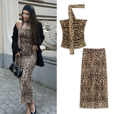 Summer New Women's Animal Patterned Mesh Tsets + Half-Dress Two
