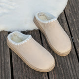 Winter Plus Velvet Warm-Up Slippers Thick-Bottomed Pine Cake Bottom With Heel Snow Boots Cotton