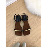 Shoes With Skirts In The Summer Of 2025 New Word With Thick Heel Thick Soles Of High-Grade Toe Women's