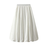 And Korean Vintage Flower Tacarflies Lantern Skirts Women's Autumn Lazy Casual A-Word Balloon Pample Skirt