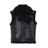 Women's Clothing Explosion Street Fashion Locomotive Casual Loose Collar Imitation Leather