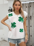 Summer New Loose Women's Dress Maple Leaf Embroidered Round Collar Short-Sleeved Knitwear