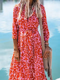 Spot 2025 Spring New Women's Fashion Print Holiday Wind Long Shirt
