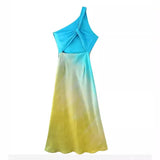 Women's Explosive Gradient Color Oblique Shoulder