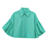 Sleeves Loose Open-Sleeve Shirt Top 2025 Spring New Women's Clothing