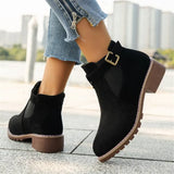And Winter 2025 New Martin Boots Women Low With Belt Buckle Boots Women's Large Size Boots