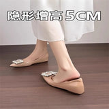 Flash Drill In The Raised Small Fragrant Wind Tip Single Shoes Women 2025 Summer New Pedal Soft Bean Bean Bean