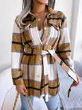 And Winter Casual Lattice Long Sleeve Strap Thick Coat Explosion Women's