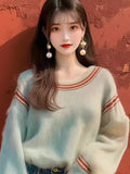 Horse Hairy Loose Long-Sleeved Knitted Sweater 2025 Early Autumn New Female Unique Super-Good-Looking