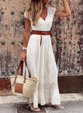 Lace Solid Color Stitching Elegant Formal