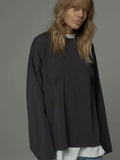 And Autumn 2025 New Solid Color Long-Sleeved T-Shirt Women's Loose Basic Casual Pure Cotton T-Shirt