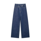 High-Waisted Broad-Legged Jeans Women Retro Thin-Skinny Tug-And-Wearing Tide