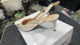 2025 Spring And Summer Light-Mouthed Fashion Shoes Large-Size Pointed Sandals V Buckle Naked Color Fine Heels High Heels